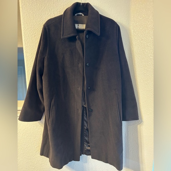 MaxMara Wool Long Pea Coat Chocolate Size 8